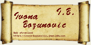 Ivona Božunović vizit kartica